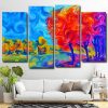 Aesthetic Abstract Landscape 4 Panels Paint By Numbers