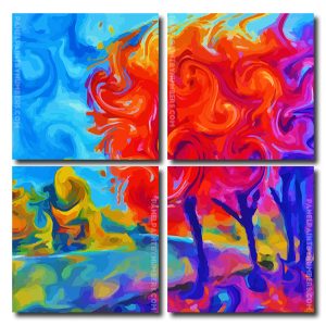 Aesthetic Abstract Landscape Square Panels Paint By Numbers