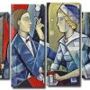 Aesthetic Cubism Couple 4 Panels Paint By Numbers