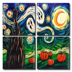 Aesthetic Halloween Starry Night Square Panels Paint By Numbers