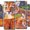 Aesthetic Lions 4 Panels Paint By Numbers