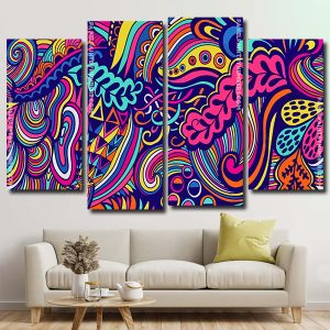 Aesthetic Mandala 4 Panels Paint By Numbers