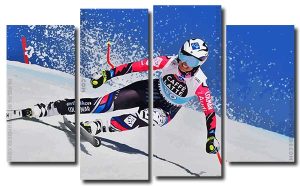 Aesthetic Skiing 4 Panels Paint By Numbers