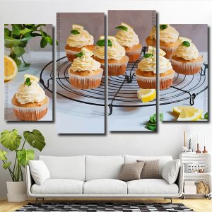 Aesthetic Tasty Cupcakes 4 Panels Paint By Numbers