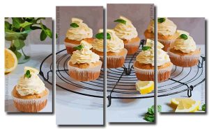 Aesthetic Tasty Cupcakes 4 Panels Paint By Numbers