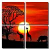 African Animals Sunset Square Panels Paint By Numbers