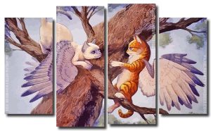 Angel Cats 4 Panels Paint By Numbers