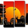 Animals Silhouette 4 Panels Paint By Numbers