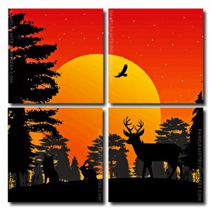 Animals Silhouette Square Panels Paint By Numbers