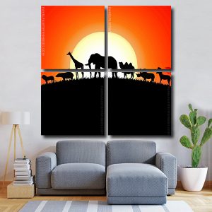 Animals Silhouette Illustration Square Panels Paint By Numbers