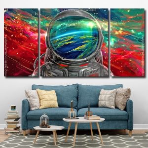 Astronaut In Space Art 3 Panels Paint By Numbers