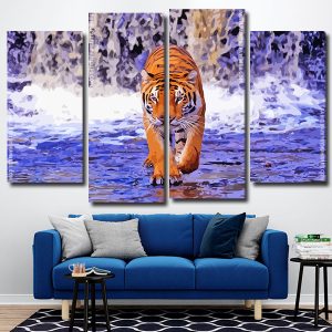 Bengal Tiger 4 Panels Paint By Numbers