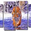 Bengal Tiger 4 Panels Paint By Numbers