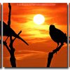 Bird Sunset Silhouette 3 Panels Paint By Numbers