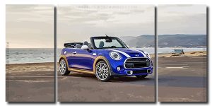 Blue Minicooper 3 Panels Paint By Numbers