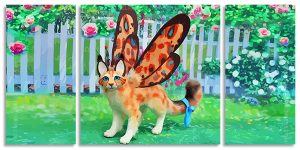 Butterfly Cat 3 Panels Paint By Numbers