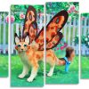 Butterfly Cat 4 Panels Paint By Numbers