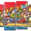 City Coast By Miguel Freitas 4 Panels Paint By Numbers