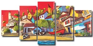 City Coast By Miguel Freitas 5 Panels Paint By Numbers