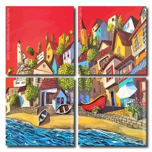 City Coast By Miguel Freitas Square Panels Paint By Numbers