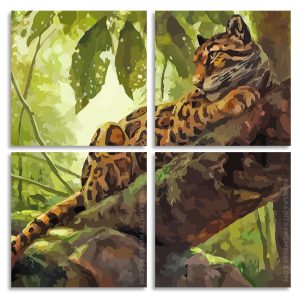 Clouded Leopard Square Panels Paint By Numbers