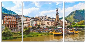 Cochem Town Germarny 3 Panels Paint By Numbers