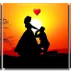 Couple In Love Silhouette 3 Panels Paint By Numbers