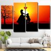 Couple In Love Silhouette 4 Panels Paint By Numbers