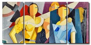 Cubism Ladies 3 Panels Paint By Numbers