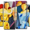 Cubism Ladies 4 Panels Paint By Numbers