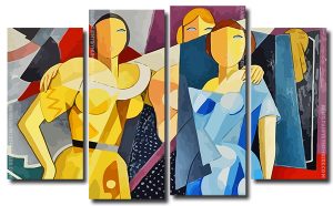 Cubism Ladies 4 Panels Paint By Numbers