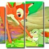 Cute Bambi 4 Panels Paint By Numbers