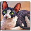 Cute Cat With Big Ears 3 Panels Paint By Numbers