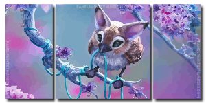 Cute Fantasy Creature 3 Panels Paint By Numbers