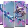 Cute Fantasy Creature 4 Panels Paint By Numbers