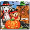 Cute Halloween Puppies 3 Panels Paint By Numbers