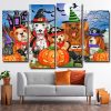 Cute Halloween Puppies 4 Panels Paint By Numbers