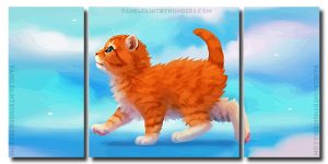 Cute Kitty 3 Panels Paint By Numbers