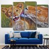 Cute Lions 4 Panels Paint By Numbers