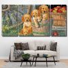 Cute Puppies 3 Panels Paint By Numbers