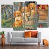 Cute Puppies 4 Panels Paint By Numbers