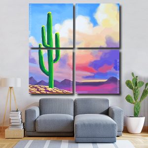 Desert Cactus Square Panels Paint By Numbers