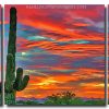 Desert Cactus Sunset 3 Panels Paint By Numbers