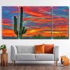 Desert Cactus Sunset 3 Panels Paint By Numbers