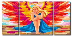 Fairy Angel 3 Panels Paint By Numbers