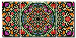 Floral Mandala 3 Panels Paint By Numbers