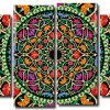 Floral Mandala 4 Panels Paint By Numbers