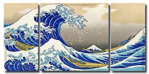 The Great Wave Off Kanagawa 3 Panels Paint By Numbers