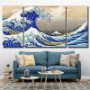 The Great Wave Off Kanagawa 3 Panels Paint By Numbers