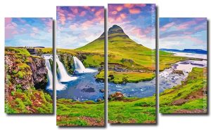 Kirkjufell Mountain Iceland 4 Panels Paint By Numbers